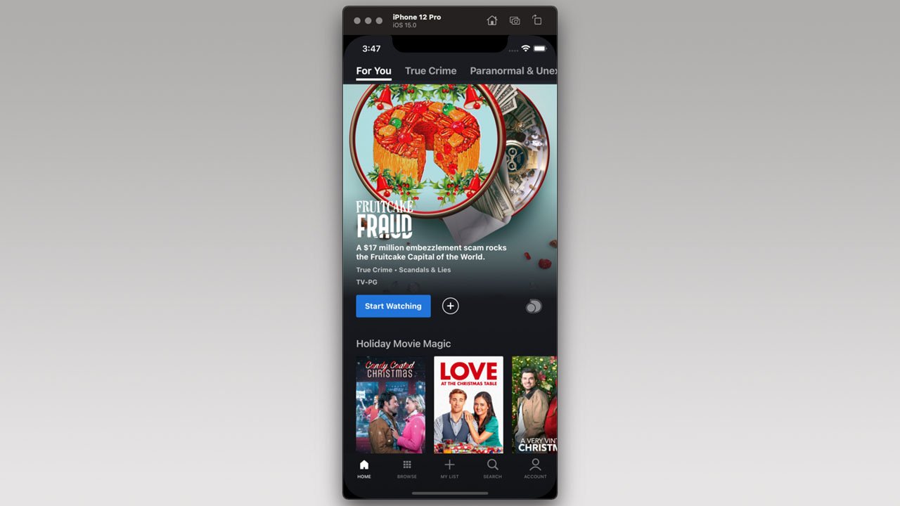 Discovery+ - Home Screen