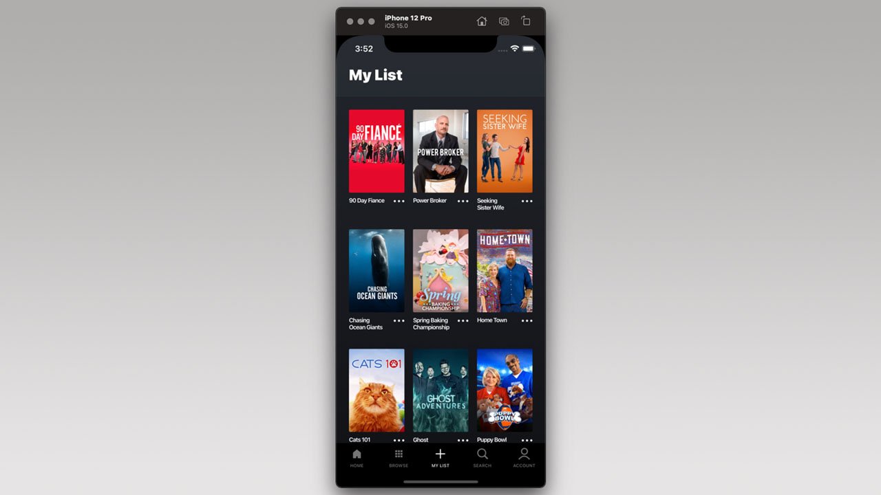 Discovery+ - My List Screen