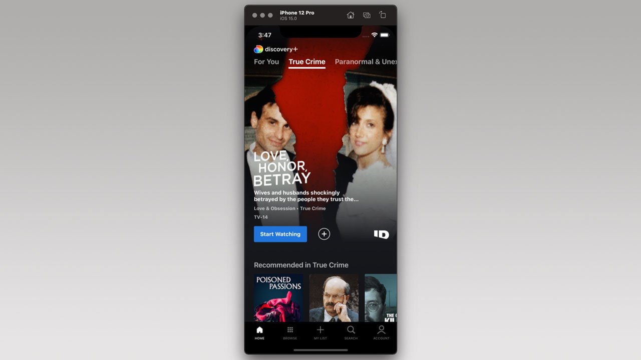 Discovery+ - Show Screen